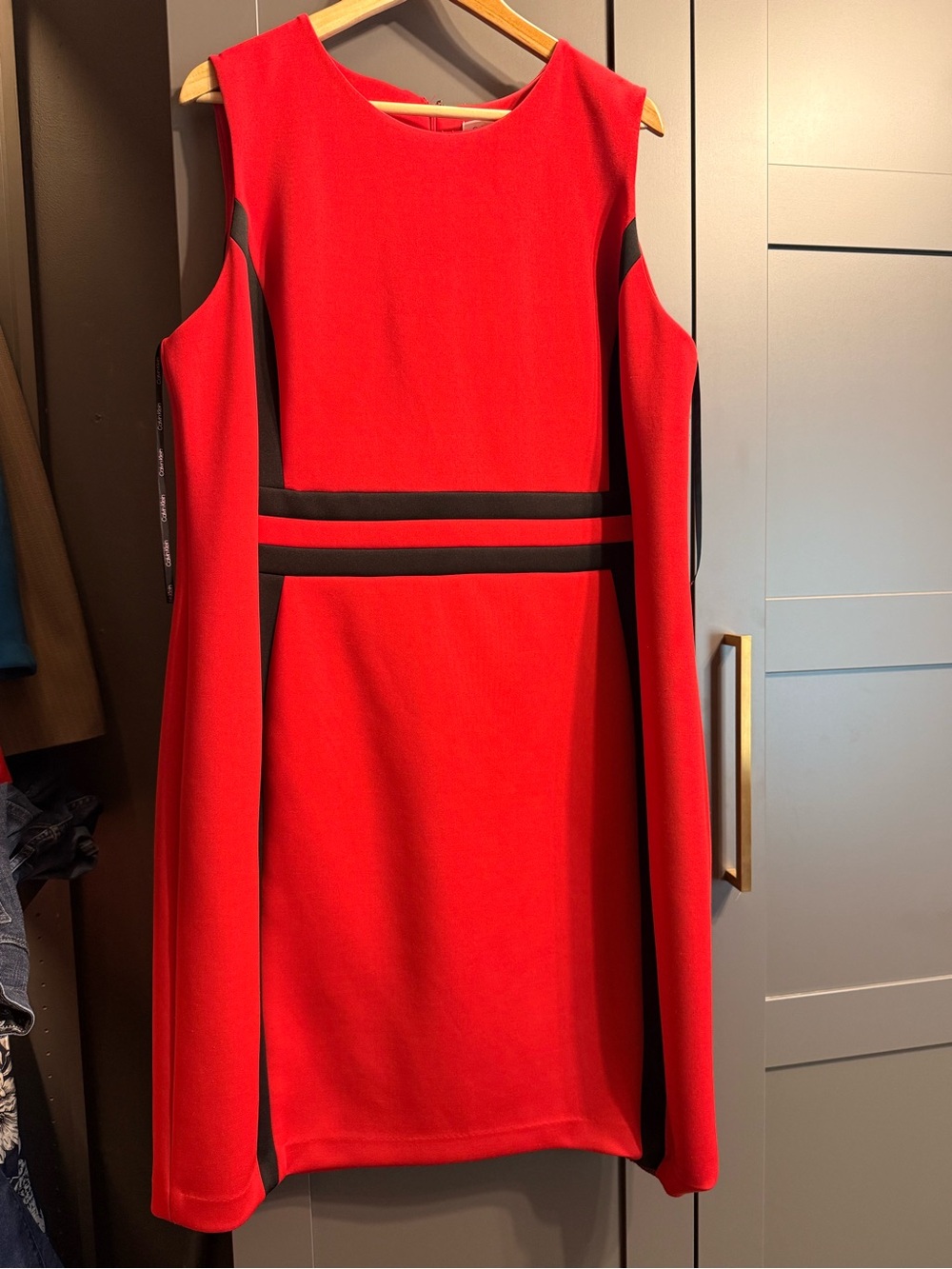 Calvin Klein Red Dress with Black Trim